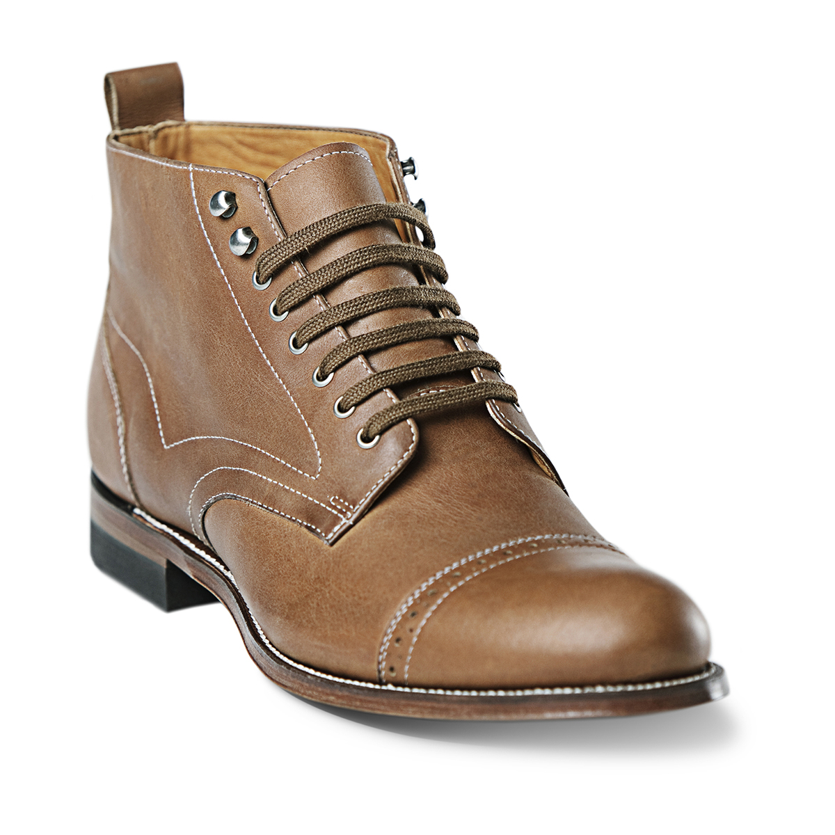 Men's Dress Shoes | Tan Brockton Cap Toe Boot | Stacy Adams Madison