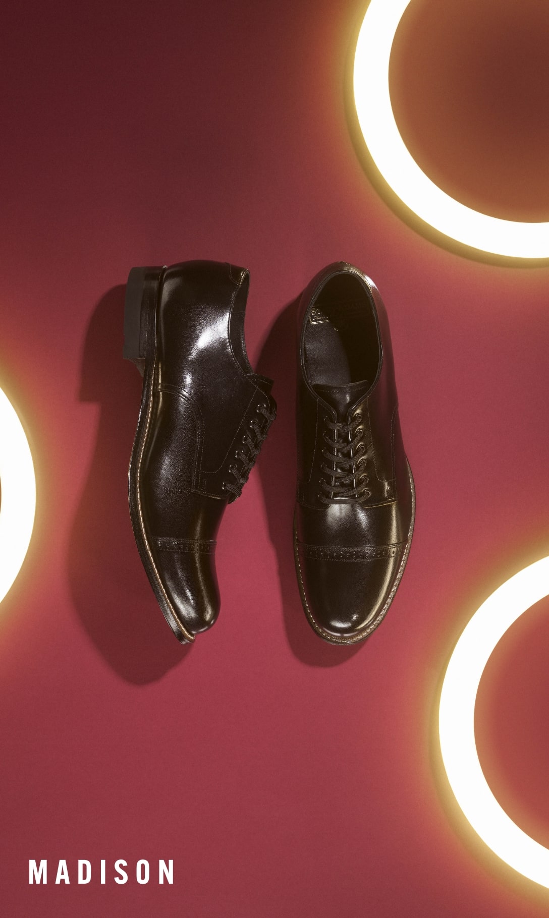 Men's Classic Shoes category. Image features the Madison oxford in black. 