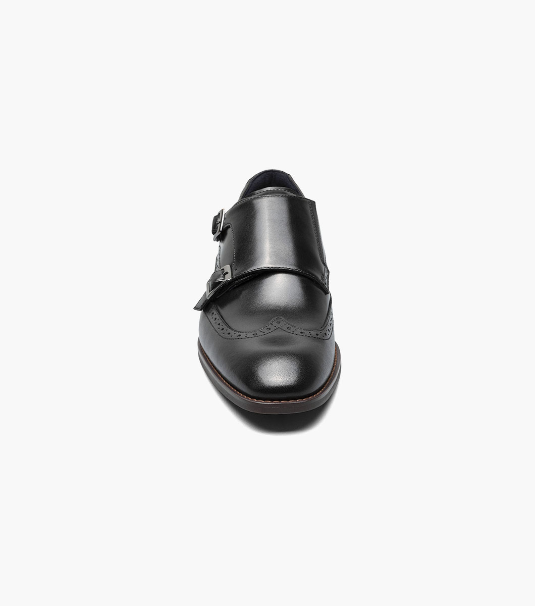 Forzieri Men's Brown Leather Double Monk Strap Shoes 5 (6 UK, 38.5/39 EU
