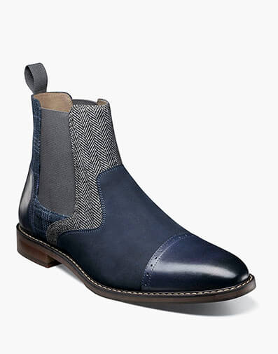 Finney Cap Toe Chelsea Boot in Navy Multi for $$200.00