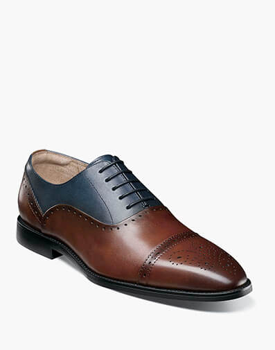 Reynolds Cap Toe Oxford in Brown and Navy for $$155.00
