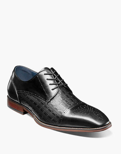 Silsbury Cap Toe Oxford in Black for $$175.00