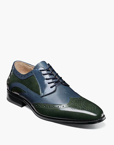 Ivingale Wingtip Oxford in Navy/Green for $$165.00