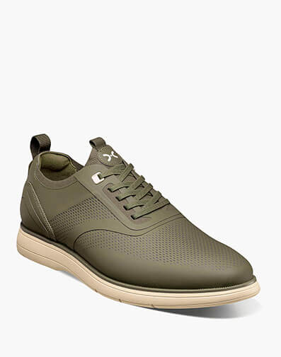 Everidge Plain Toe Elastic Lace Up in Olive for $$130.00