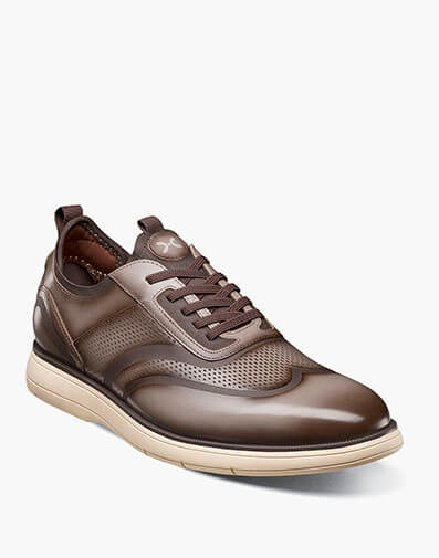 Edgewood Wingtip Elastic Lace Up in Taupe for $$165.00