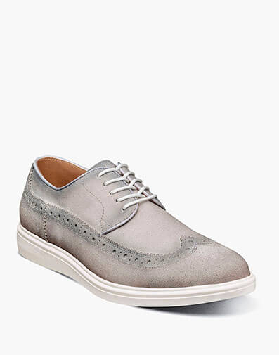 Trudell Wingtip Lace Up Light Gray