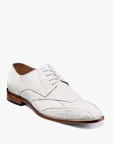 Tristano Modified Bike Toe Oxford in White for $$140.00