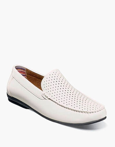 Conroy Moc Toe Perf Slip On White