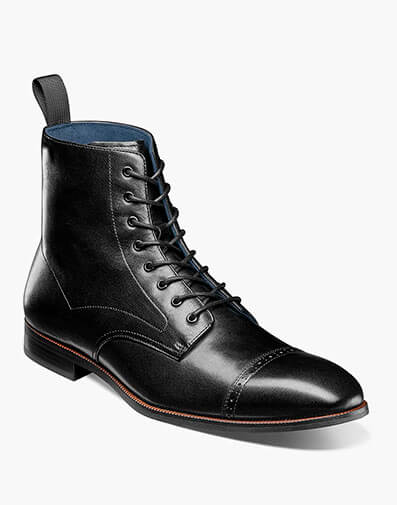 Henry Cap Toe Lace Up Boot in Black for $$200.00