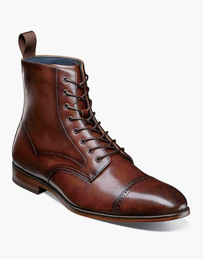 Henry Cap Toe Lace Up Boot in Brown for $$200.00