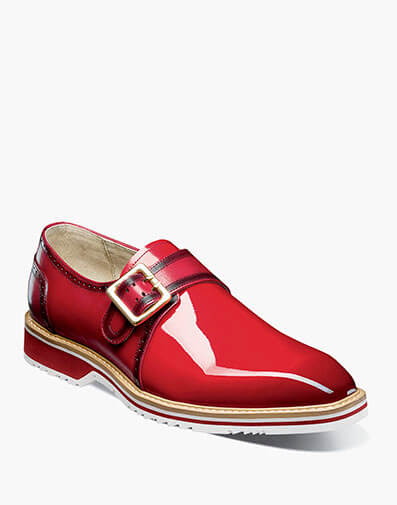 Bartram Plain Toe Monk Strap Red